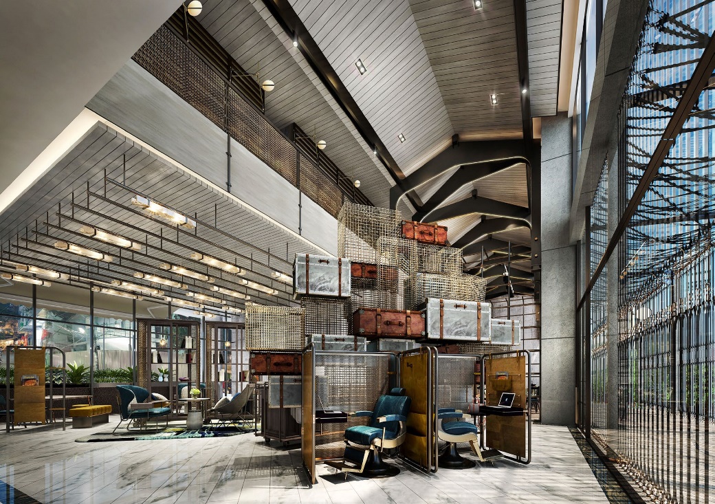 A room with a glass wall and a glass partition Description automatically generated with medium confidence