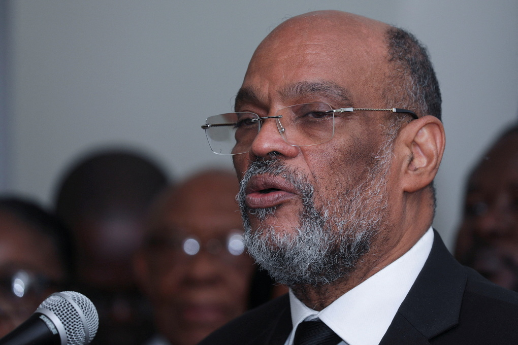 Thủ tướng Haiti Ariel Henry ph&aacute;t biểu tại cuộc họp b&aacute;o ở thủ đ&ocirc; Port-au-Prince th&aacute;ng 10-2023. Ảnh: Reuters