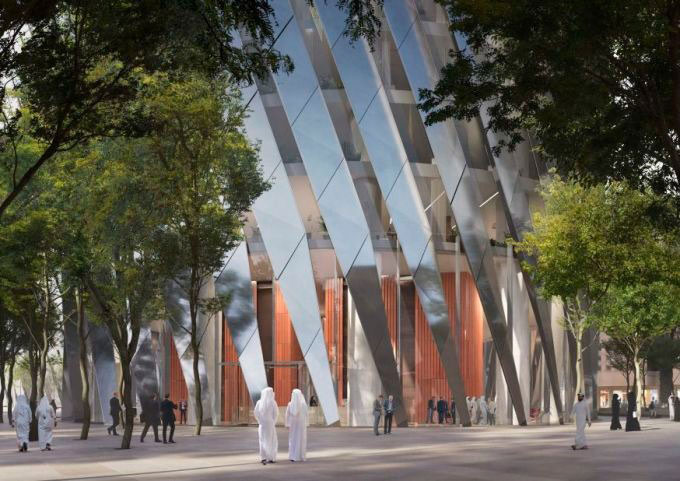 Cụm th&aacute;p Lusail cao nhất Qatar được bao phủ bởi những tấm nh&ocirc;m gi&uacute;p tr&aacute;nh nắng n&oacute;ng Ảnh: FOSTER & PARTNERS