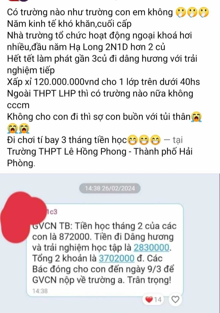 Phụ huynh bức xúc vì phải đóng gần 3 triệu đồng cho con đi trải nghiệm- Ảnh 1.