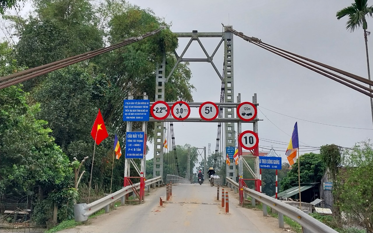 Hiểm họa rình rập tại các cầu treo xuống cấp