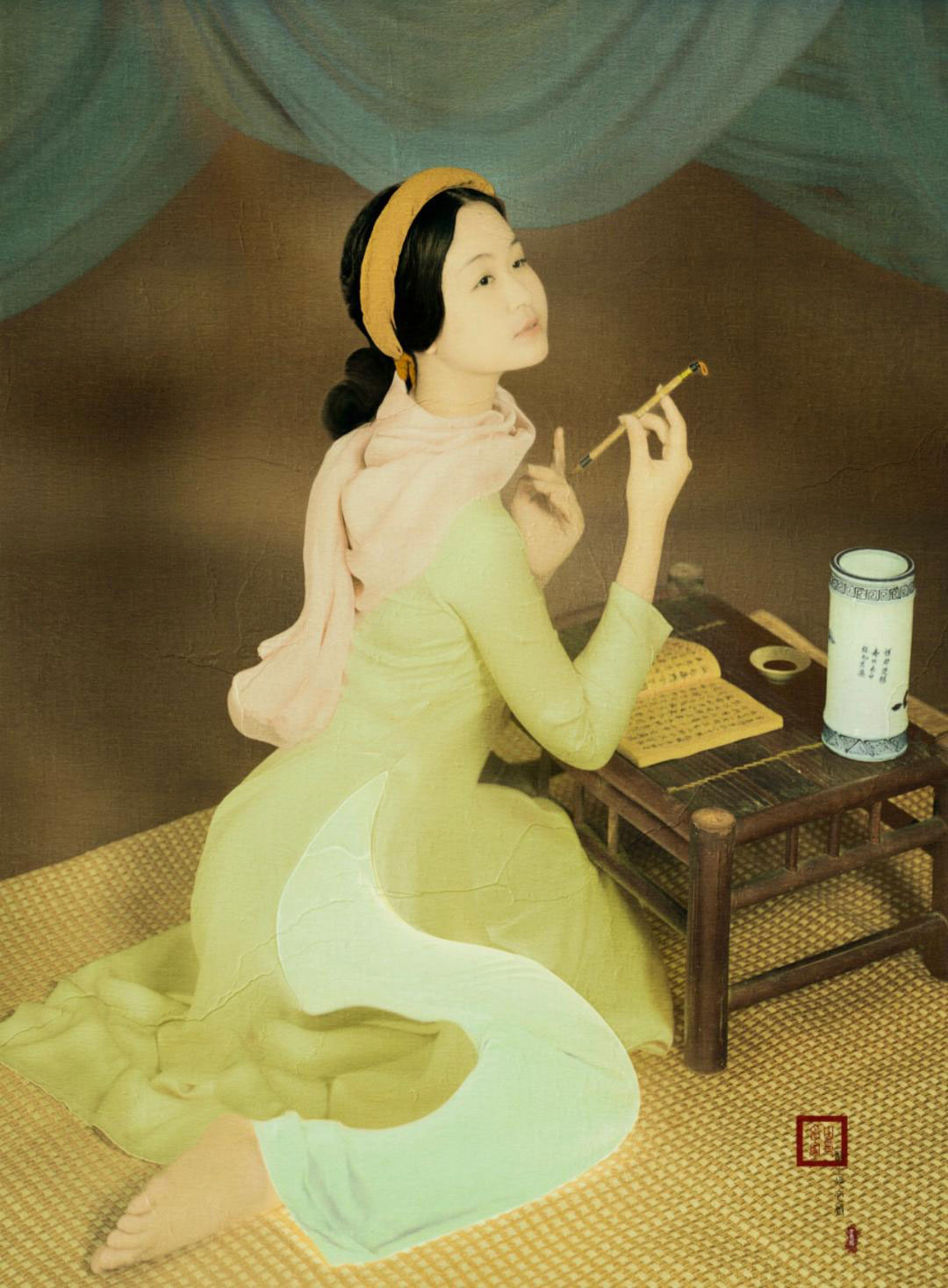 Ảnh tái hiện tranh danh họa Mai Trung Thứ của nhiếp ảnh gia Minh Sơn. (Ảnh do nhân vật cung cấp)