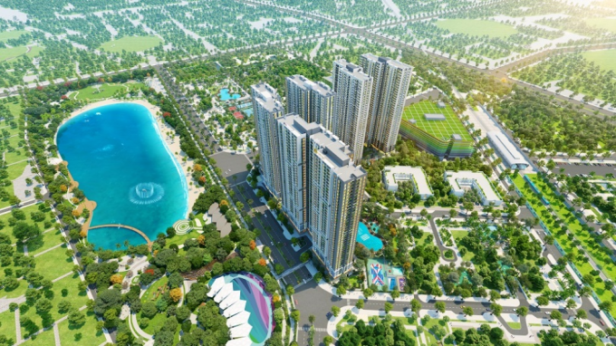 A high angle view of a city  Description automatically generated