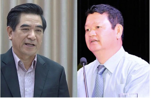 C&aacute;c bị can Nguyễn Văn Vịnh (b&ecirc;n phải) v&agrave; Do&atilde;n Văn Hưởng. Ảnh: CỔNG TH&Ocirc;NG TIN ĐIỆN TỬ TỈNH L&Agrave;O CAI