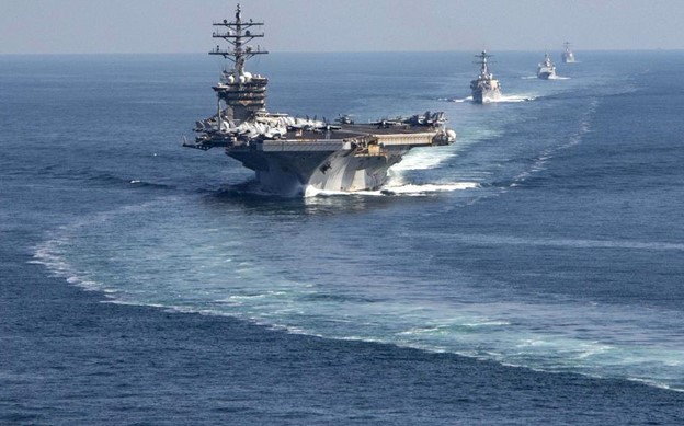 Nhóm tác chiến tàu sân bay USS Dwight Eisenhower. Ảnh: Hải quân Mỹ Nhóm tác chiến tàu sân bay USS Dwight Eisenhower. Ảnh: Hải quân Mỹ