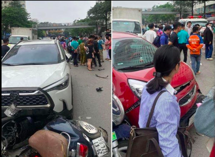 Nữ t&agrave;i xế bất ngờ t&ocirc;ng xe li&ecirc;n ho&agrave;n, hất văng nạn nh&acirc;n l&ecirc;n nắp capo- Ảnh 1.