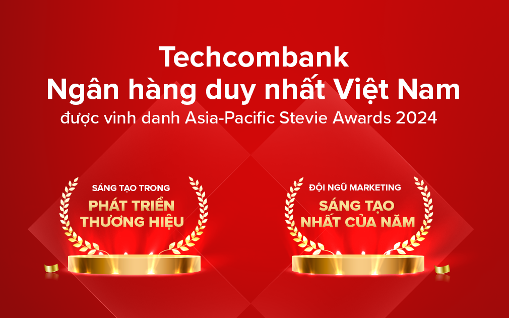 Techcombank đoạt 2 giải thưởng về đổi mới sáng tạo lĩnh vực thương hiệu và tiếp thị khu vực châu Á - Thái Bình Dương