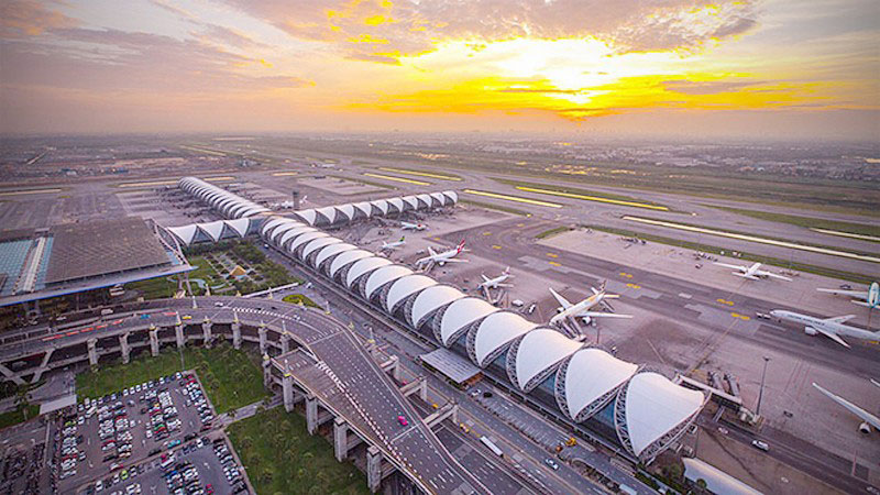 Toàn cảnh sân bay Suvarnabhumi ở thủ đô Bangkok - Thái Lan Ảnh: THE NATION