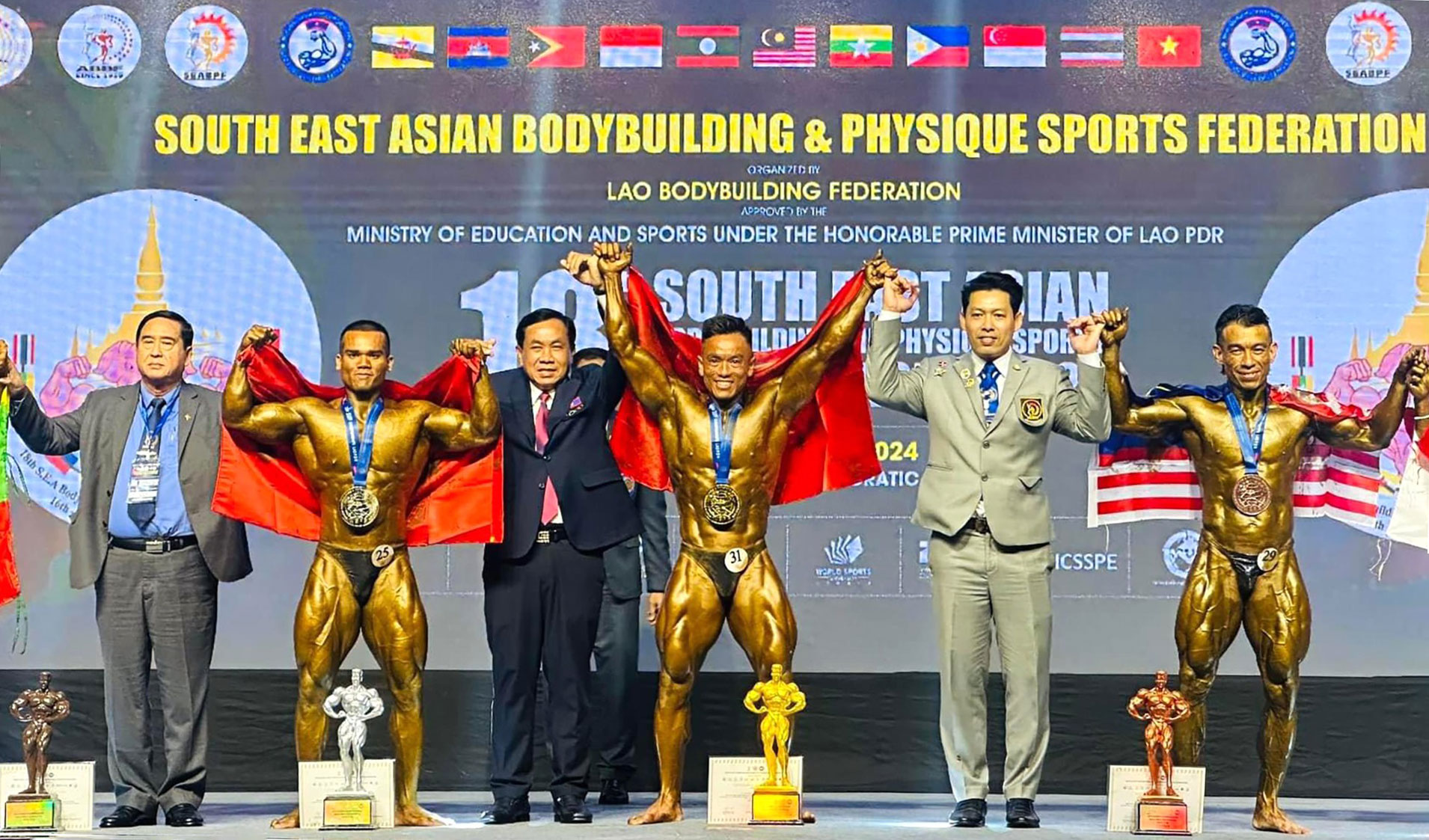 Nguyễn Trọng Kh&aacute;nh v&agrave; K&rsquo;Tuy&ecirc;n chia nhau 2 vị tr&iacute; dẫn đầu nội dung thể h&igrave;nh hạng 75 kg Ảnh: TRƯƠNG XU&Acirc;N