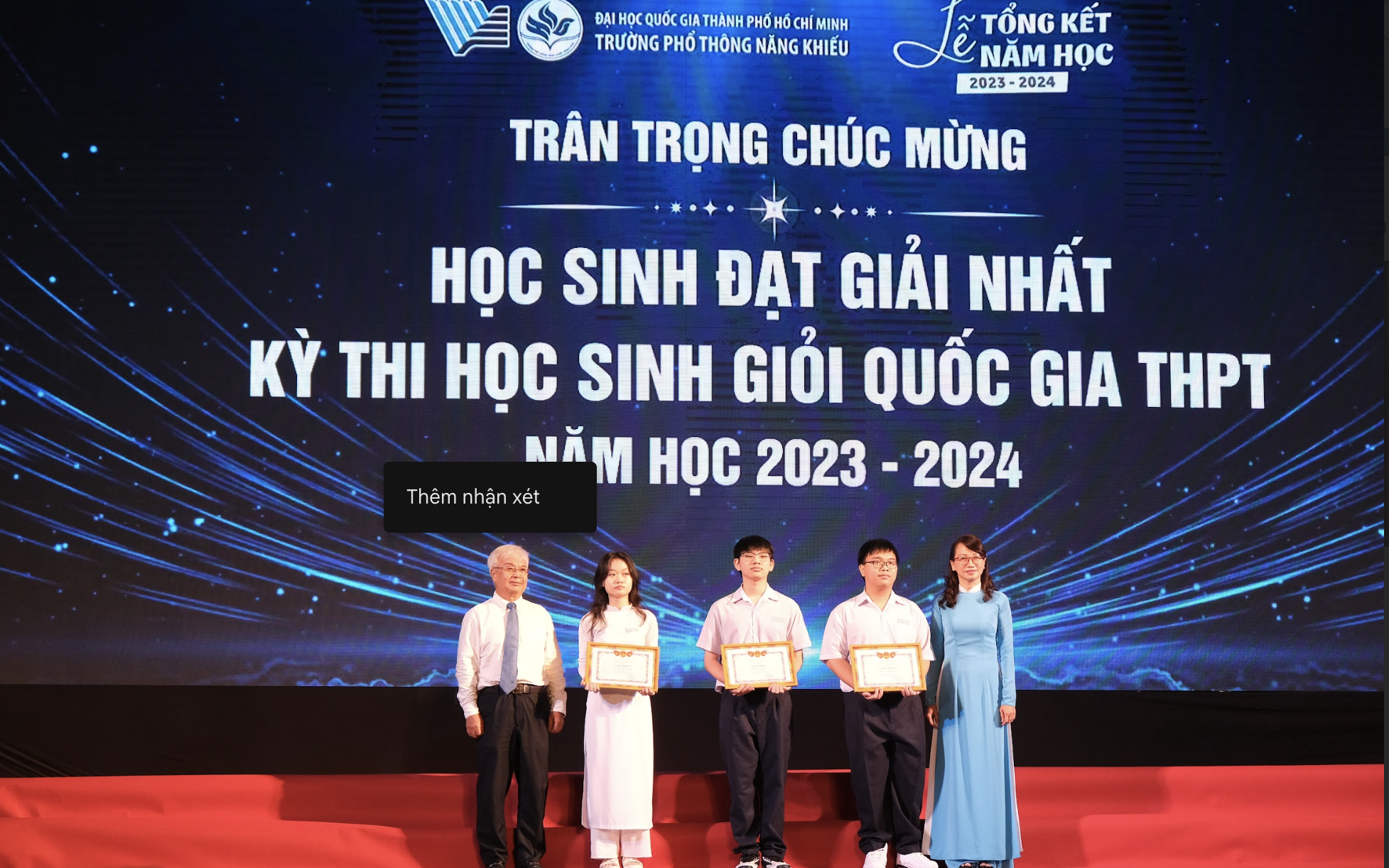 120 học sinh Trường Phổ thông Năng khiếu nhận học bổng trên 100 tỉ đồng
