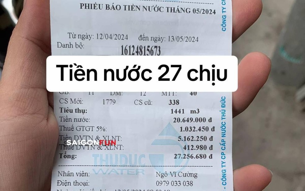 Hóa đơn tiền nước lên đến hơn hàng chục triệu đồng, phải làm sao?