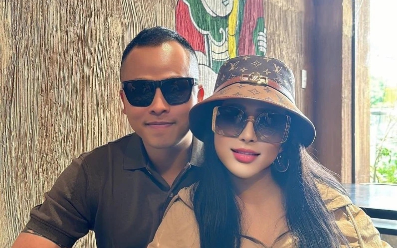 Kristine Thảo Lâm thân mật bên Vũ Khắc Tiệp