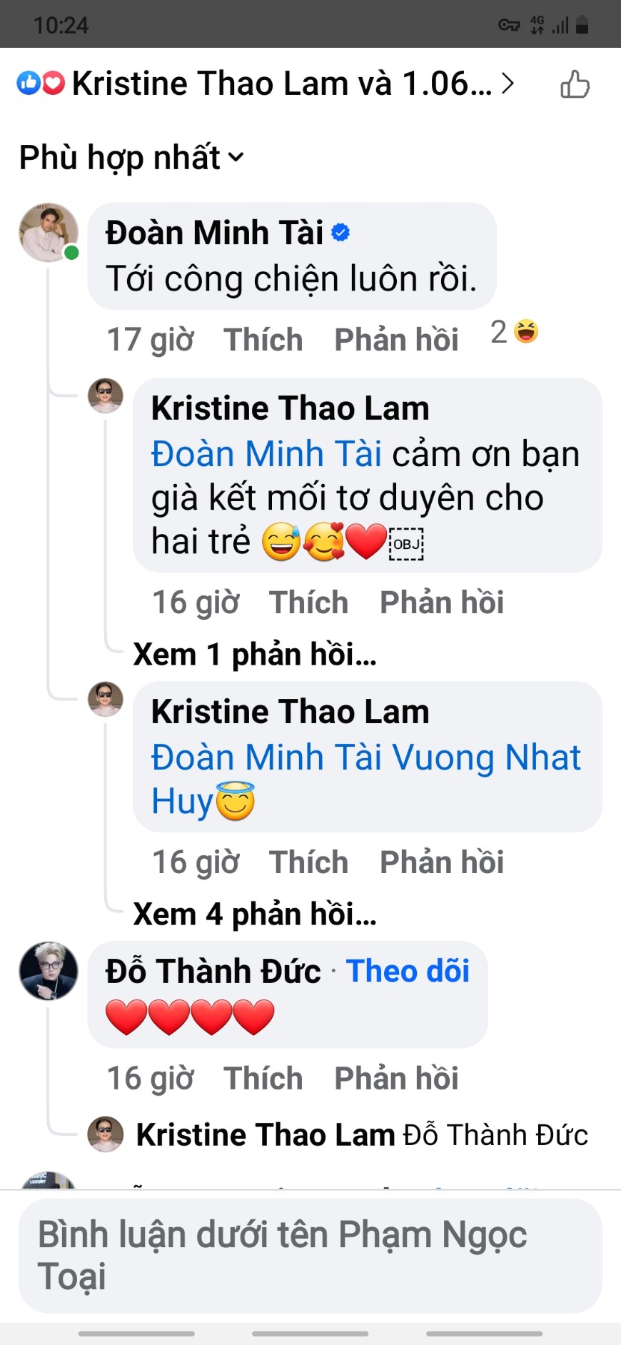 Kristine Thảo Lâm thân mật bên Vũ Khắc Tiệp- Ảnh 2.