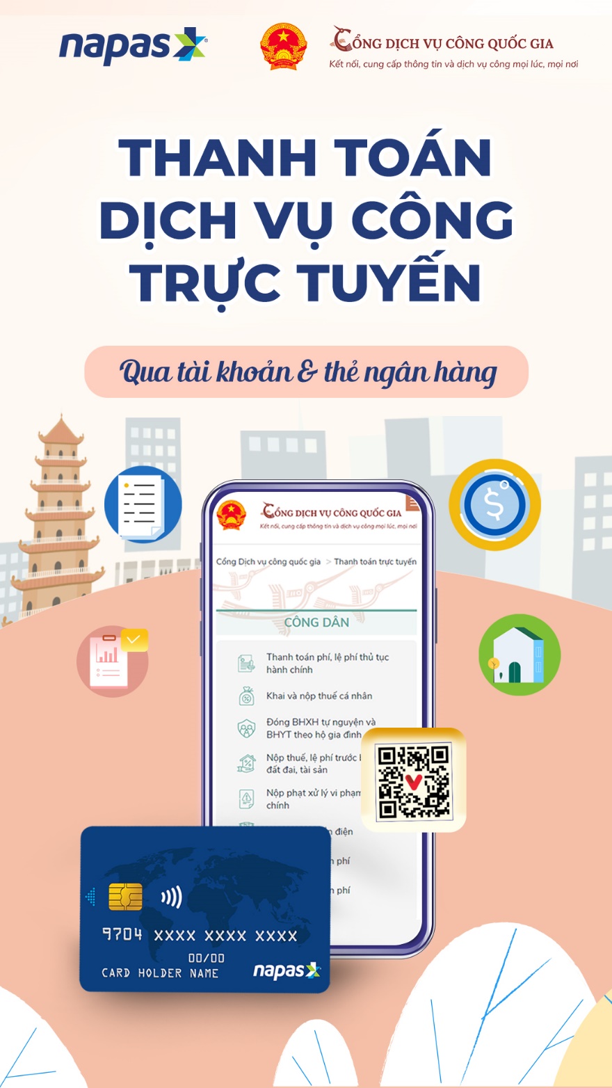 
Người d&acirc;n thuận tiện thanh to&aacute;n dịch vụ c&ocirc;ng trực tuyến tr&ecirc;n Cổng Dịch vụ c&ocirc;ng quốc gia v&agrave; ứng dụng VNeID- Ảnh 2.