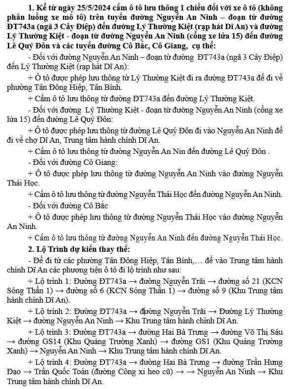 Chủ tịch UBND TP Dĩ An l&ecirc;n tiếng th&ocirc;ng tin cấm &ocirc; t&ocirc; đi v&agrave;o khu vực trung t&acirc;m- Ảnh 1.