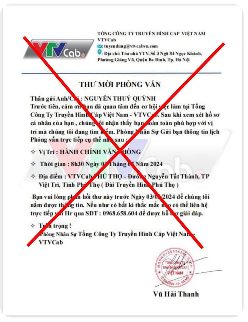 Thủ đoạn lừa đảo, mạo danh nh&acirc;n vi&ecirc;n VTVcab- Ảnh 1.