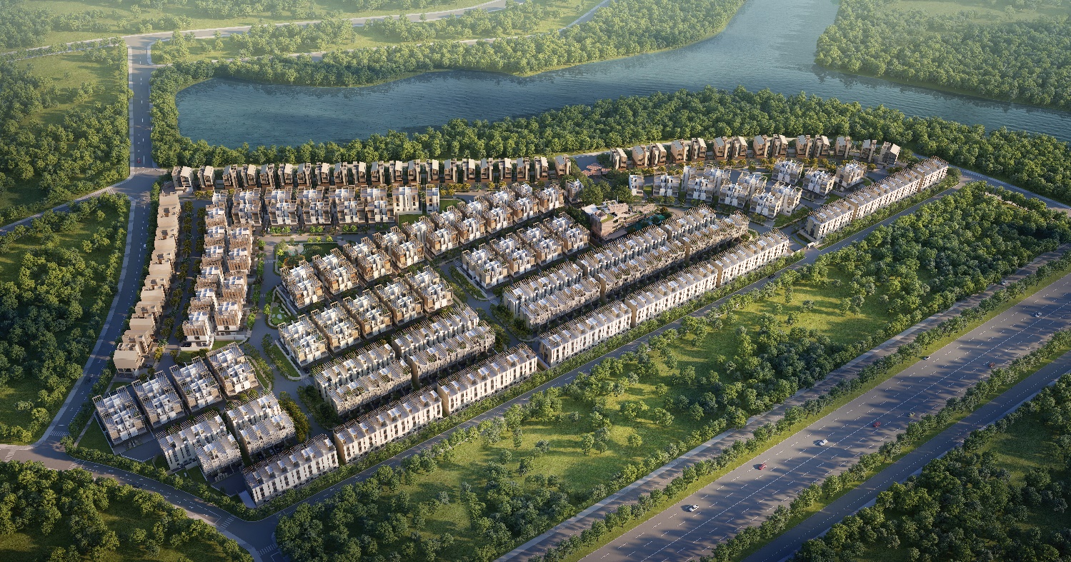 Aerial view of a city  Description automatically generated