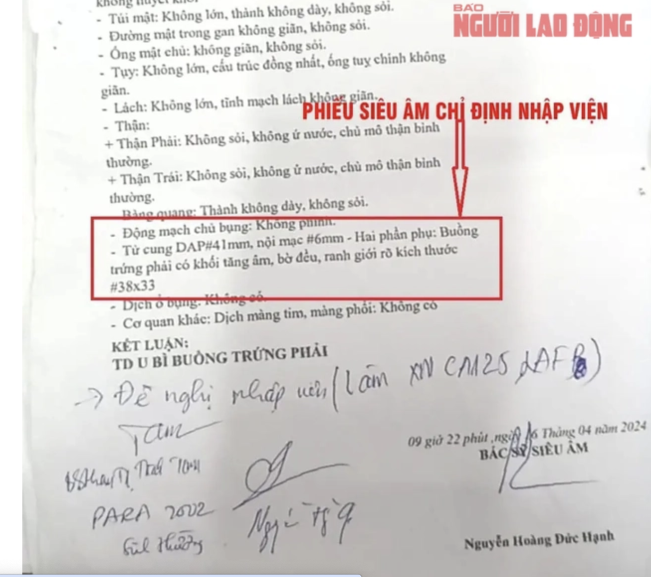 L&agrave;m r&otilde; vụ bệnh nh&acirc;n bị u buồng trứng phải, b&aacute;c sĩ mổ b&ecirc;n tr&aacute;i- Ảnh 1.