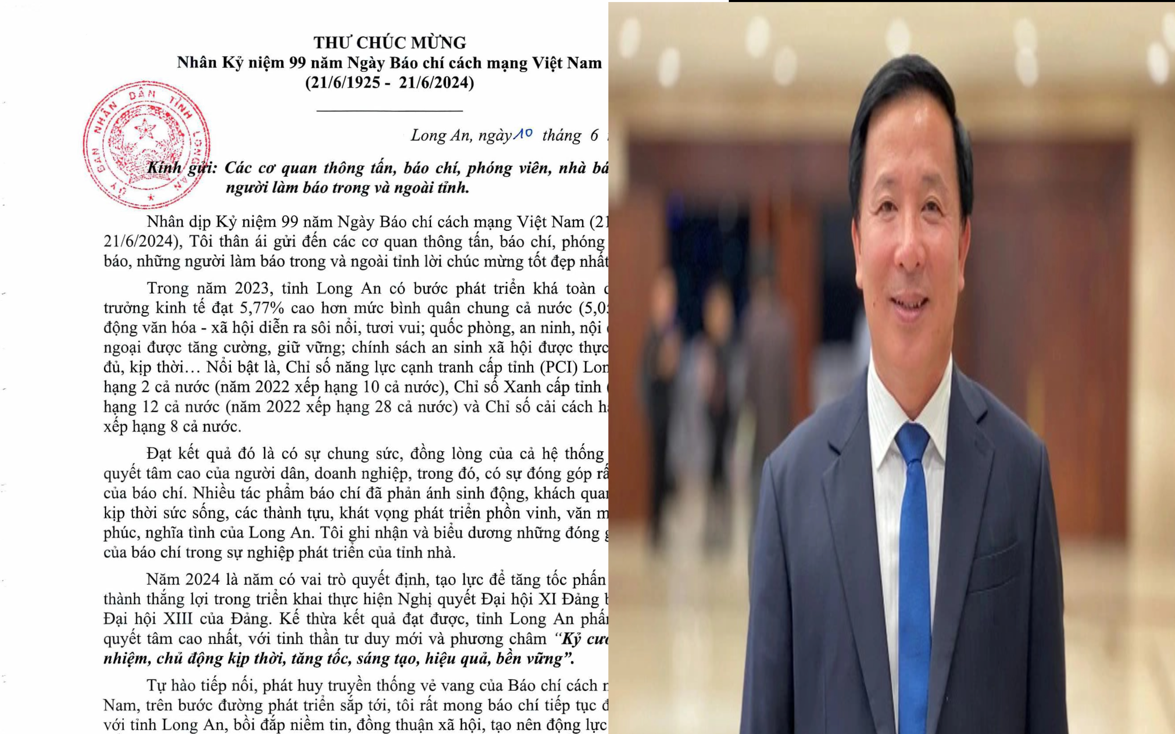 Thư x&uacute;c động của Chủ tịch UBND tỉnh Long An gửi b&aacute;o ch&iacute;- Ảnh 1.