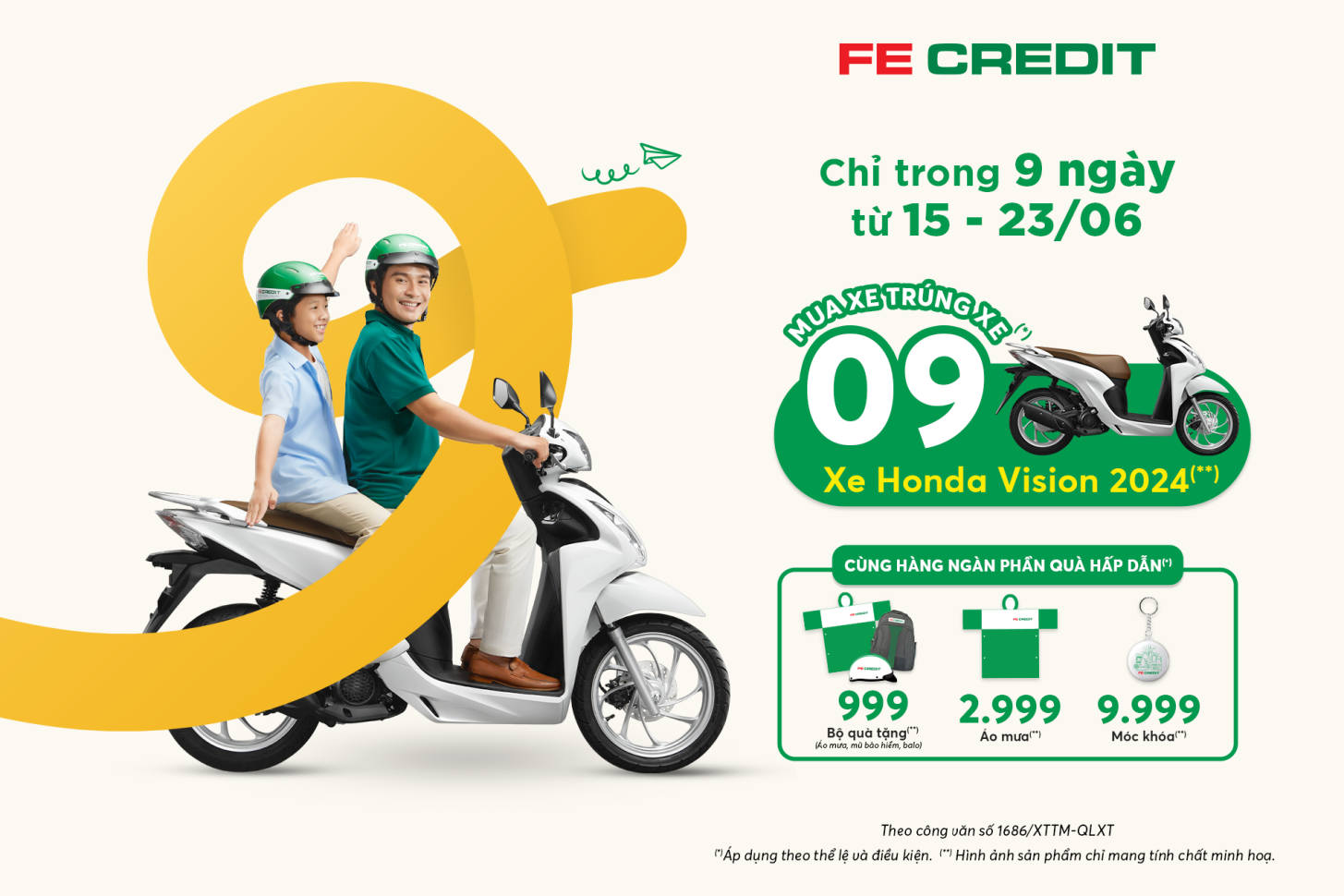 9 ngày vàng – Ngập tràn ưu đãi: Cơ hội “mua 1 được 2” xe máy Honda Vision- Ảnh 1.