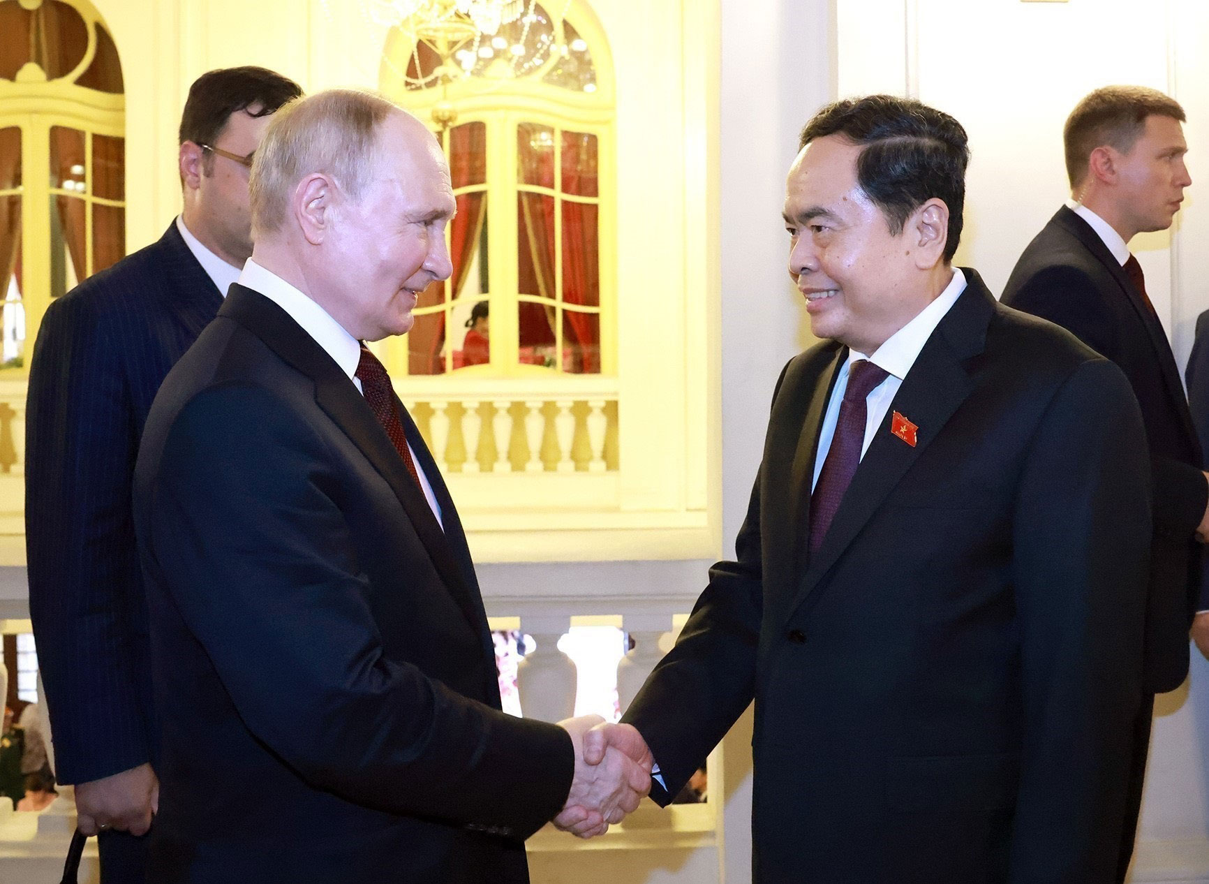 Chủ tịch Quốc hội Trần Thanh Mẫn hội kiến Tổng thống Li&ecirc;n bang Nga Vladimir Putin Ảnh: TTXVN