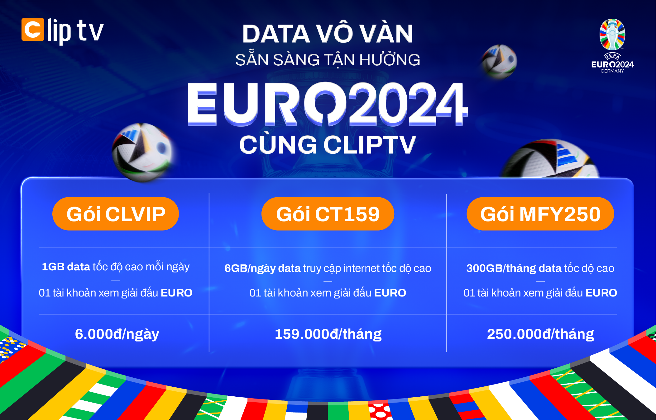 Data v&ocirc; v&agrave;n, sẵn s&agrave;ng tận hưởng Euro 2024 c&ugrave;ng ClipTV- Ảnh 1.