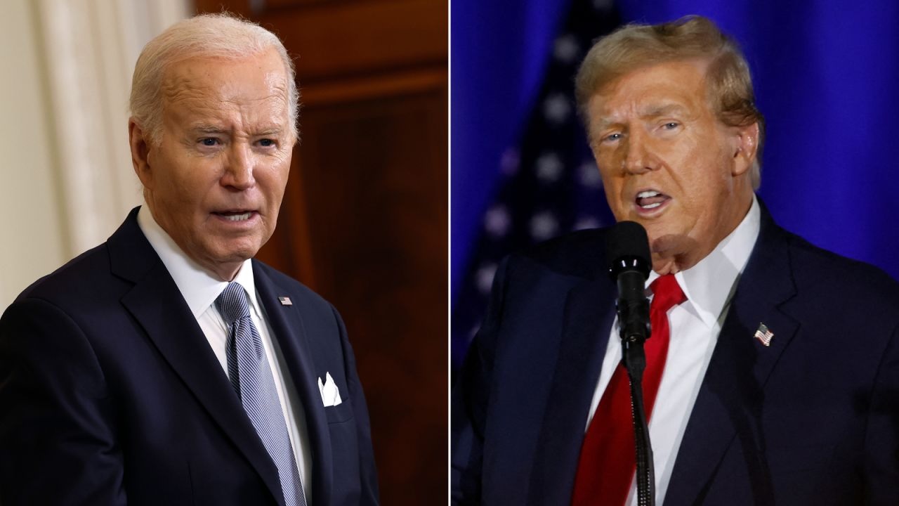 Tổng thống Joe Biden v&agrave; cựu Tổng thống Donald Trump. Ảnh: CNN