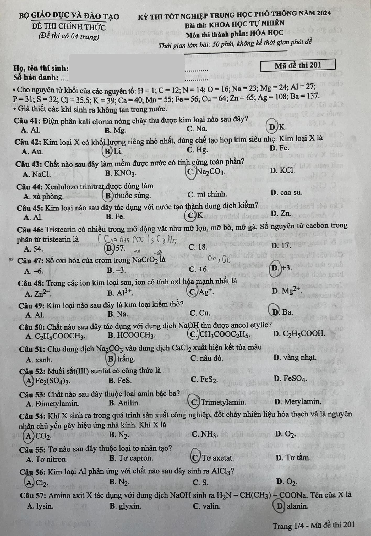 Thi tốt nghiệp THPT: Chi tiết đề thi tổ hợp, xem gợi &yacute; giải đề- Ảnh 5.
