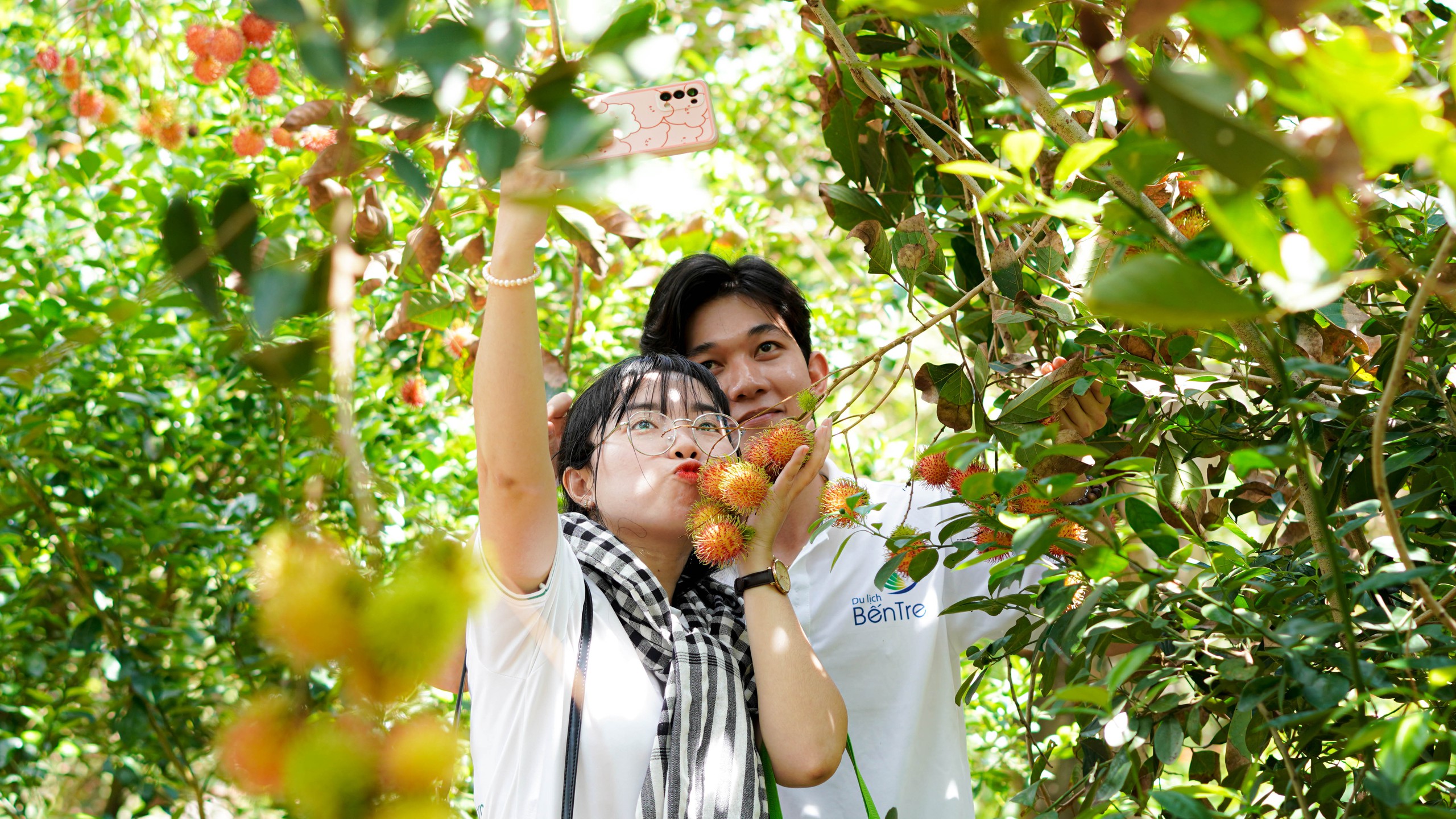 Du kh&aacute;ch h&agrave;o hứng đến xứ dừa trải nghiệm l&agrave;m nem chay, h&aacute;i ch&ocirc;m ch&ocirc;m- Ảnh 4.