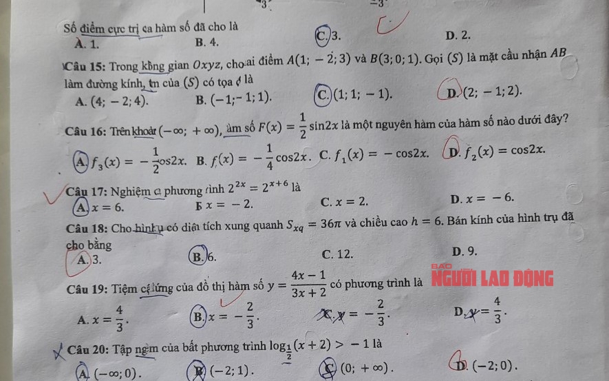 Bằng chứng nhiều mã đề thi môn toán THPT ở Đắk Lắk bị lỗi nghiêm trọng