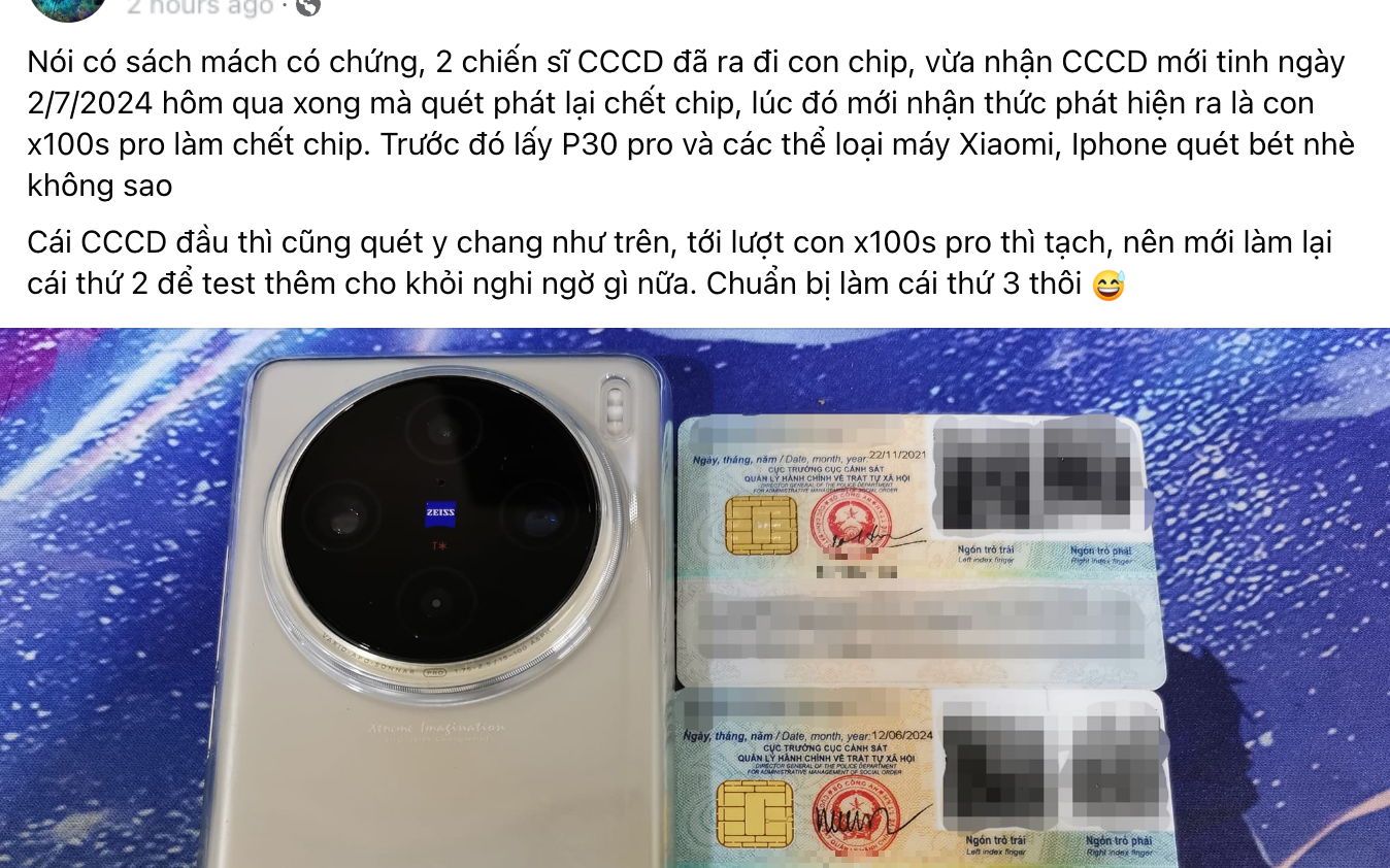 Người dùng tố điện thoại làm hỏng chip CCCD, hãng Vivo nói gì?