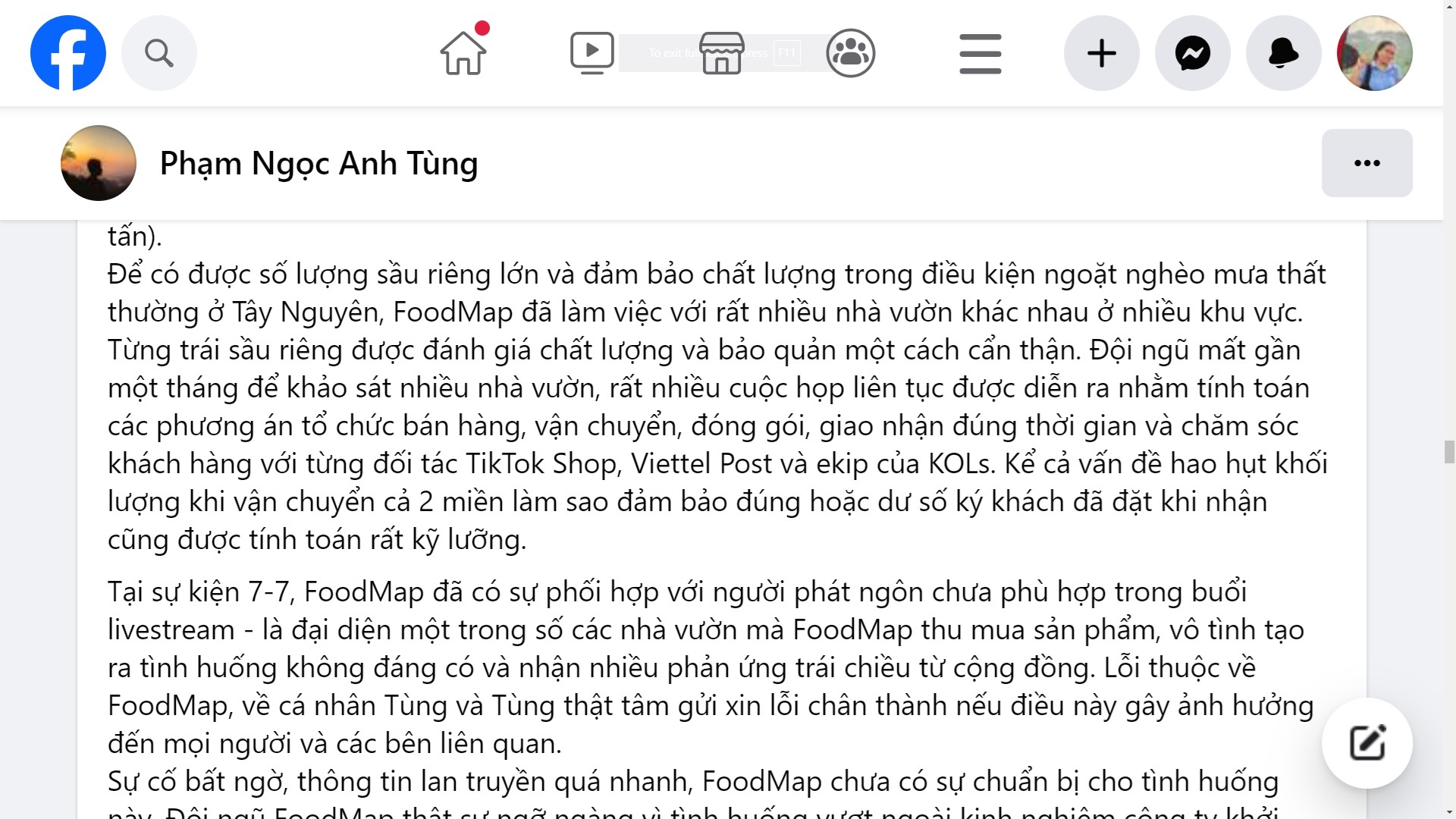 CEO nhãn hàng tiết lộ liên quan phiên livestream sầu riêng của Hằng Du mục 7-7- Ảnh 1.