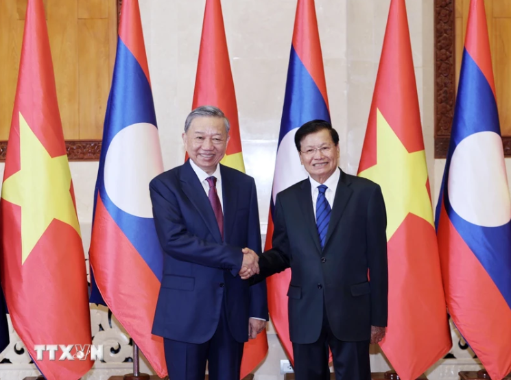 Tổng B&iacute; thư, Chủ tịch nước L&agrave;o đ&oacute;n, hội đ&agrave;m với Chủ tịch nước T&ocirc; L&acirc;m- Ảnh 10.