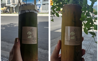 Thú vị thức uống ống tre