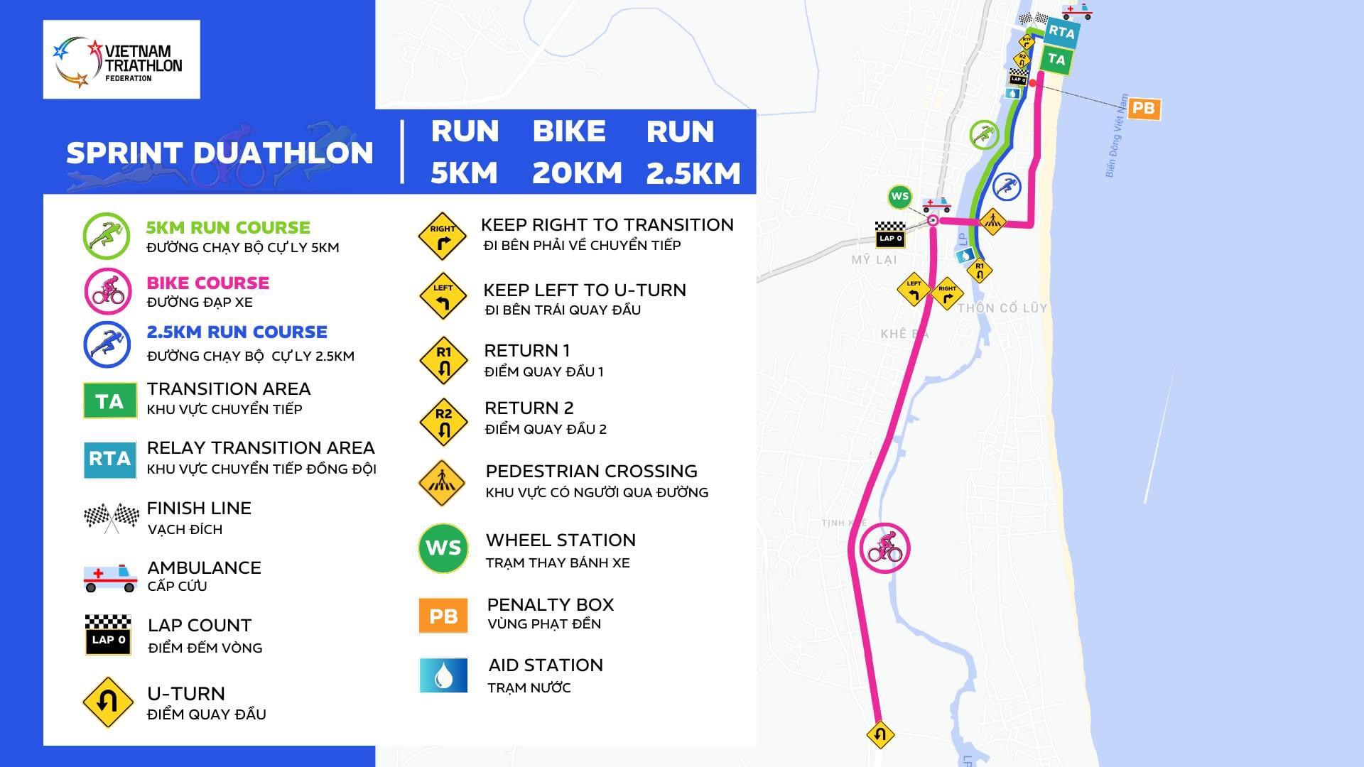 Đường đua nội dung Duathlon Mixed Relay