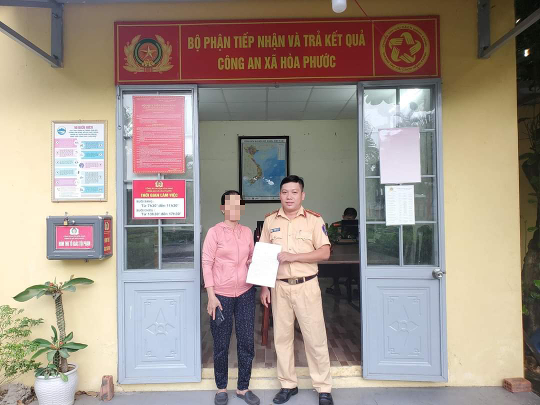 B&agrave; T. viết thư cảm ơn gửi đến C&ocirc;ng an x&atilde; H&ograve;a Phước, huyện H&ograve;a Vang, Đ&agrave; Nẵng