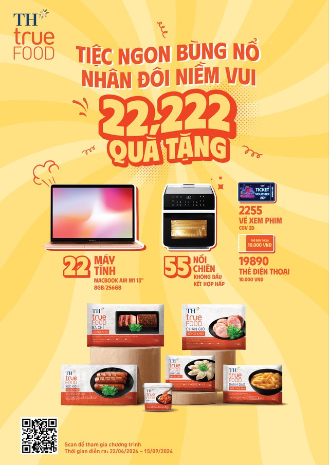 Chương tr&igrave;nh &aacute;p dụng cho c&aacute;c sản phẩm sủi cảo, b&aacute;nh gạo, ch&acirc;n gi&ograve; x&ocirc;ng kh&oacute;i, x&uacute;c x&iacute;ch v&agrave; kim chi TH true FOOD