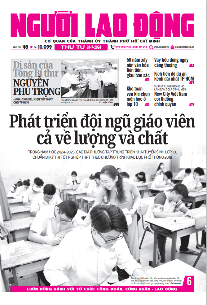 Th&ocirc;ng tin đ&aacute;ng ch&uacute; &yacute; tr&ecirc;n b&aacute;o in Người Lao Động ng&agrave;y 24-7- Ảnh 1.
