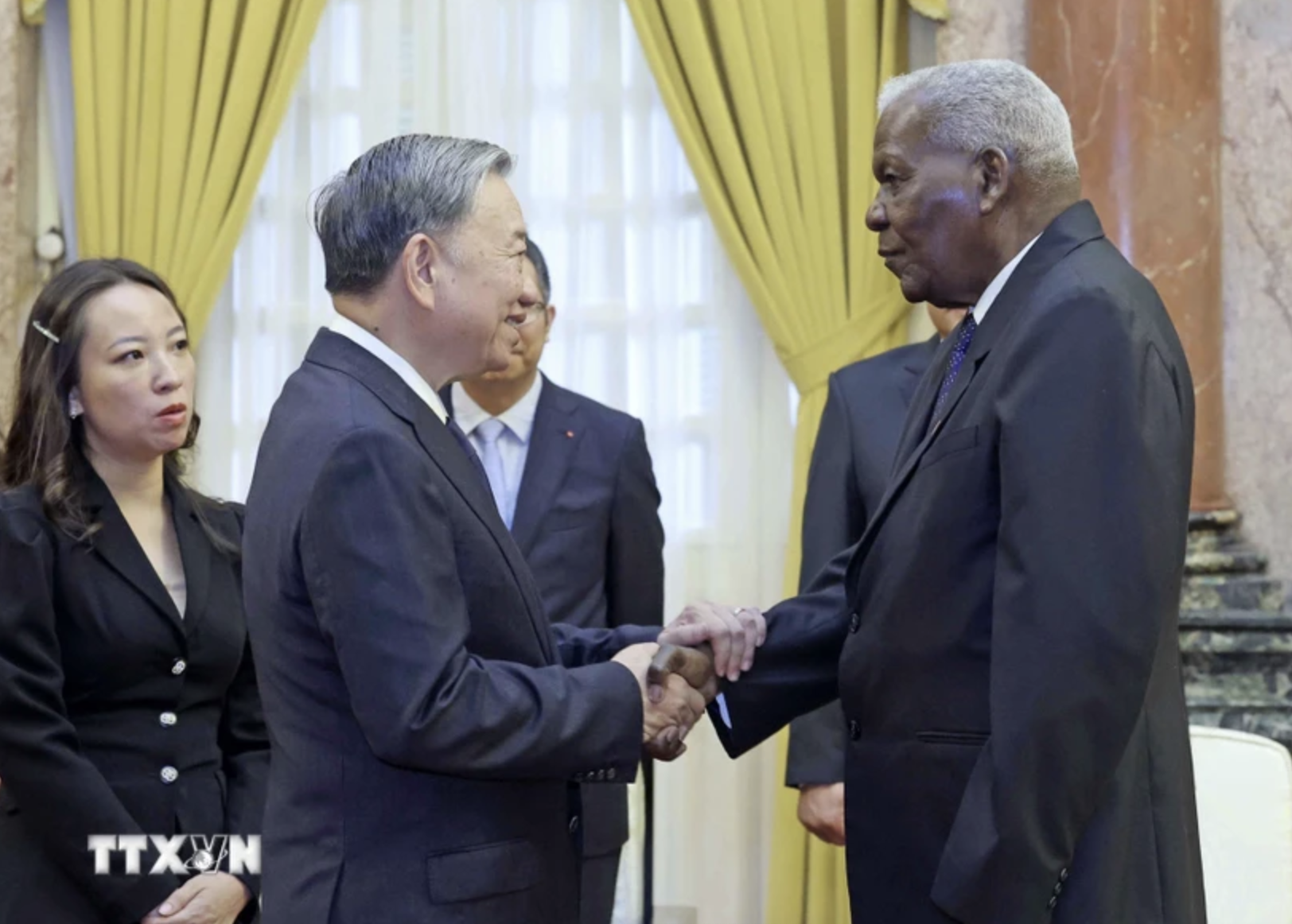 Chủ tịch nước T&ocirc; L&acirc;m tiếp Chủ tịch Quốc hội Cuba sang dự lễ tang Tổng B&iacute; thư Nguyễn Ph&uacute; Trọng- Ảnh 1.