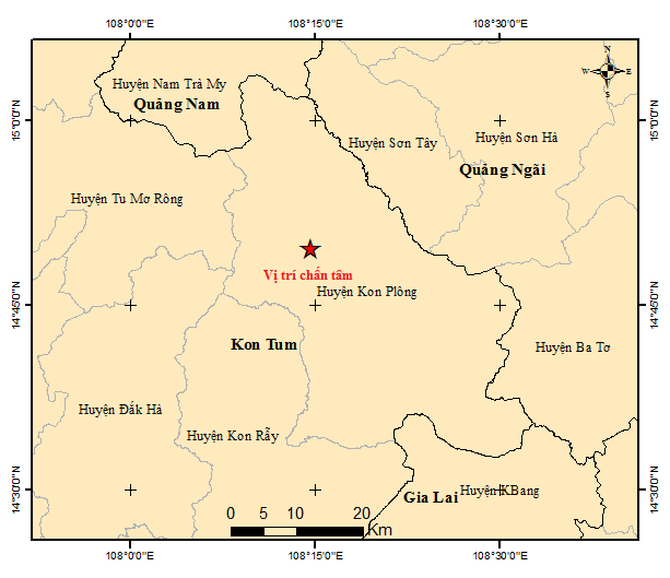 4 trận động đất tại Kon Tum, ở Đ&agrave; Nẵng, Quảng Nam cảm nhận nh&agrave; cửa rung lắc- Ảnh 1.