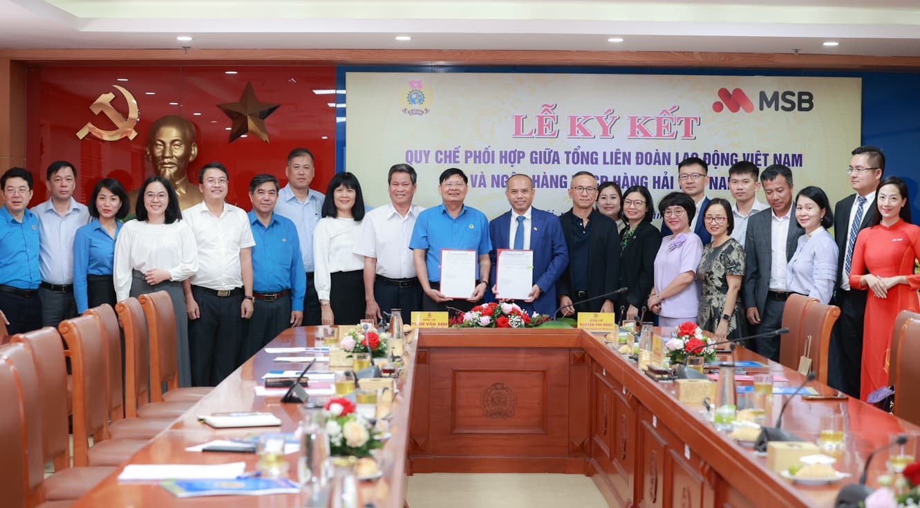 Tổng LĐLĐ Việt Nam v&agrave; MSB k&yacute; quy chế phối hợp nhằm đem lợi &iacute;ch thiết thực cho đo&agrave;n vi&ecirc;n- Ảnh 1.