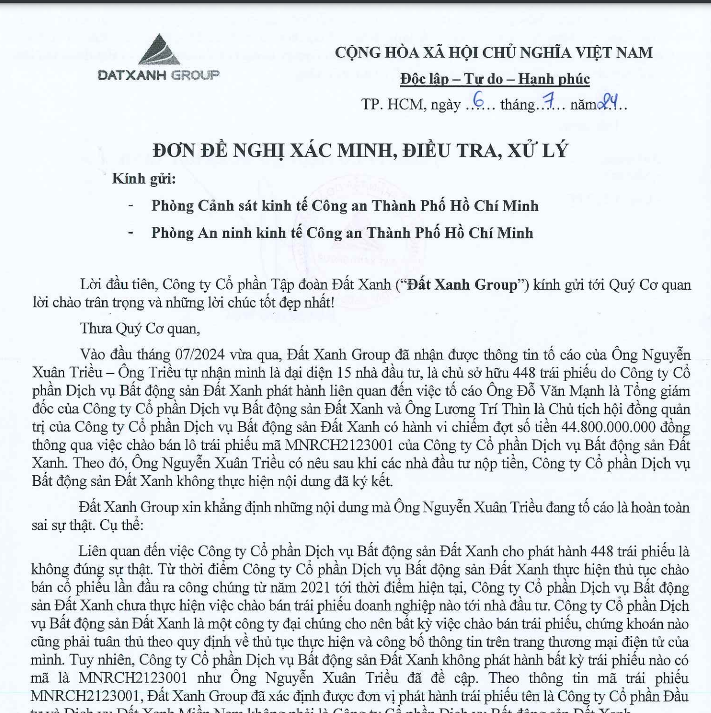 Đất Xanh l&ecirc;n tiếng việc &ocirc;ng Lương Tr&iacute; Th&igrave;n bị tố chiếm đoạt t&agrave;i sản- Ảnh 1.