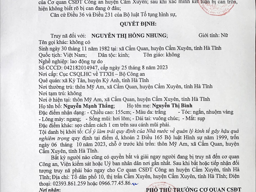 Truy n&atilde; đặc biệt nữ kế to&aacute;n g&acirc;y thất tho&aacute;t hơn 600 triệu đồng- Ảnh 2.