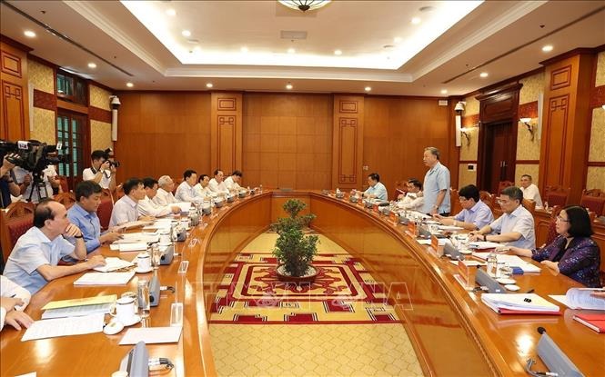 Tổng B&iacute; thư, Chủ tịch nước T&ocirc; L&acirc;m chủ tr&igrave; cuộc họp Thường trực Tiểu ban Văn kiện Đại hội XIV

- Ảnh 1.