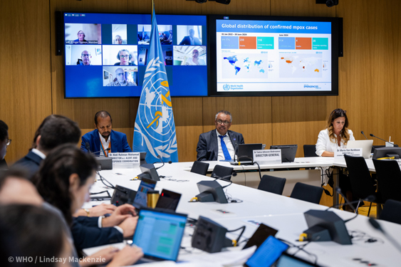 Cuộc họp báo về đậu mùa khỉ tại trụ sở Tổ chức Y tế thế giới (WHO) ở TP Geneva - Thụy Sĩ hôm 14-8 Ảnh: WHO