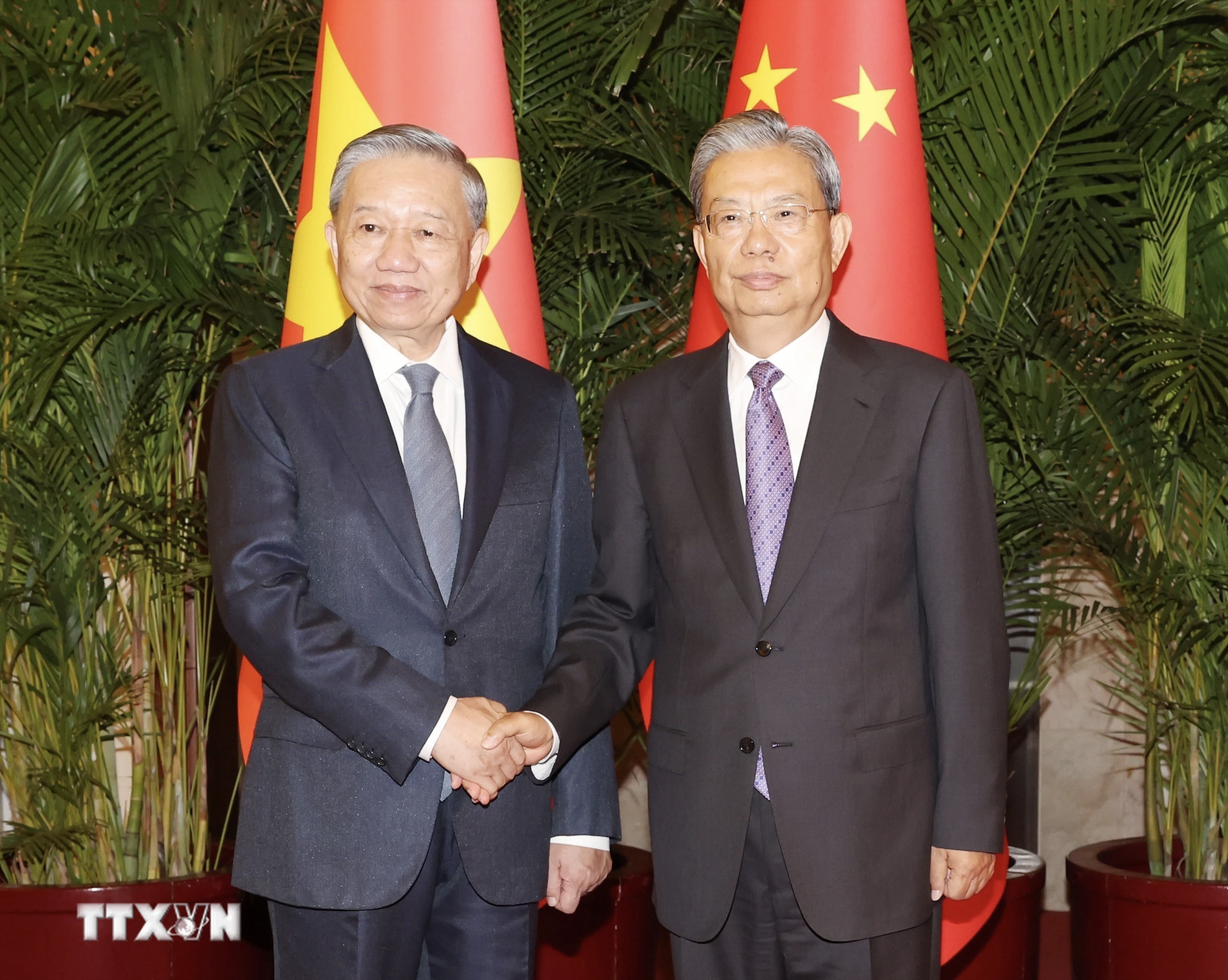 Tổng B&iacute; thư, Chủ tịch nước T&ocirc; L&acirc;m hội kiến Ủy vi&ecirc;n trưởng nh&acirc;n đại to&agrave;n quốc Trung Quốc Triệu Lạc Tế- Ảnh 1.