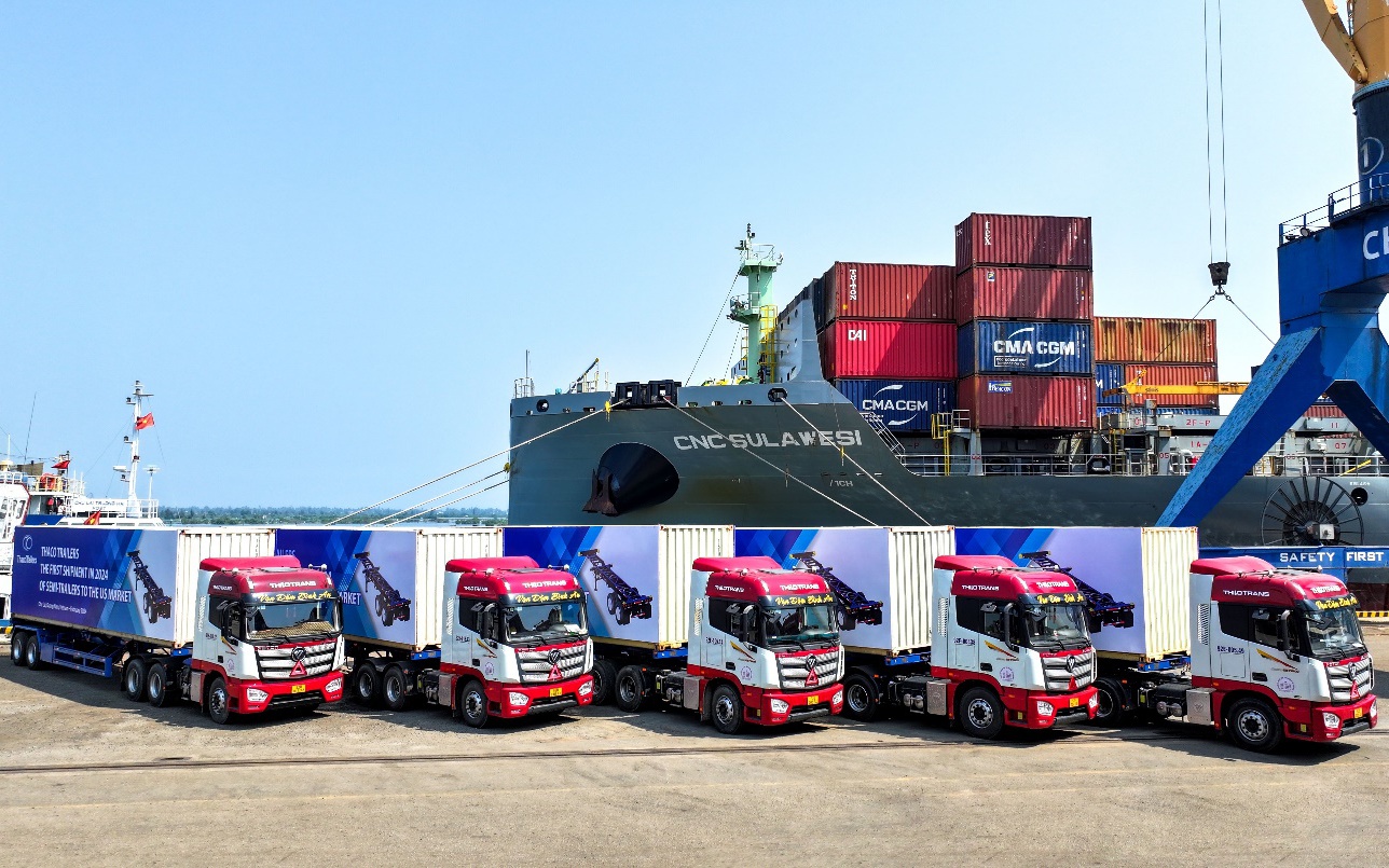 Sơ mi rơ mo&oacute;c thương hiệu Thaco Trailers vươn ra thị trường thế giới