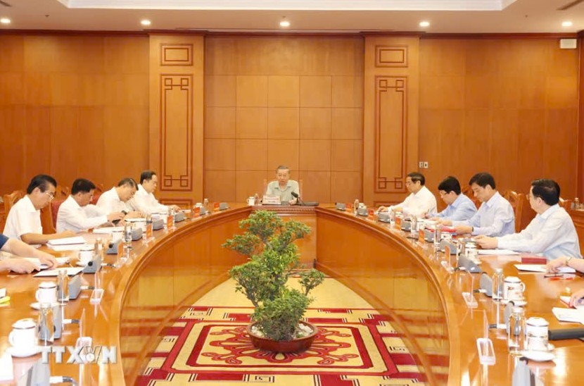 Tổng B&iacute; thư, Chủ tịch nước T&ocirc; L&acirc;m chủ tr&igrave; phi&ecirc;n họp Tiểu ban Nh&acirc;n sự Đại hội XIV của Đảng- Ảnh 1.