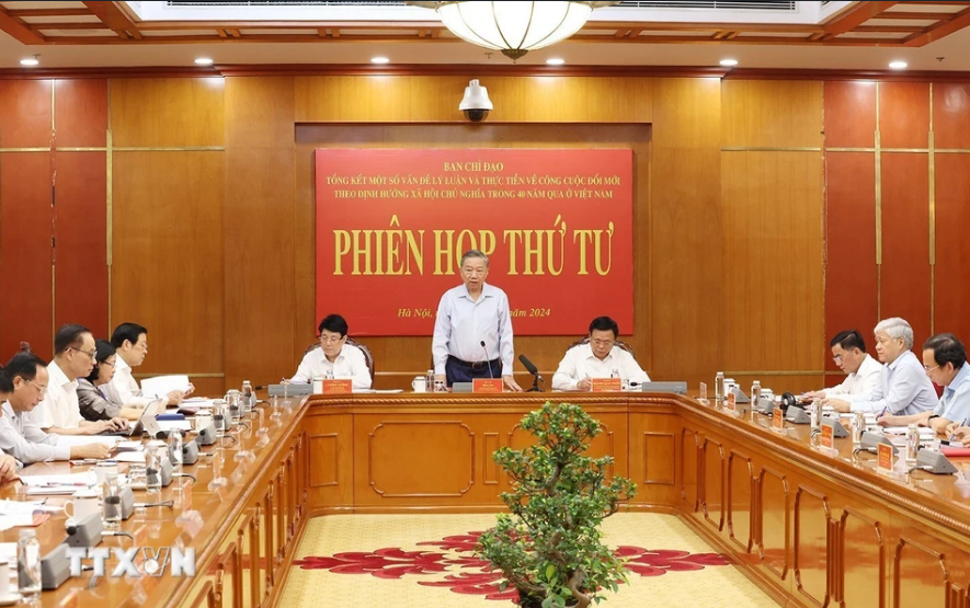 Tổng B&iacute; thư, Chủ tịch nước T&ocirc; L&acirc;m chủ tr&igrave; Phi&ecirc;n họp thứ tư Ban Chỉ đạo Tổng kết 40 năm Đổi mới- Ảnh 1.