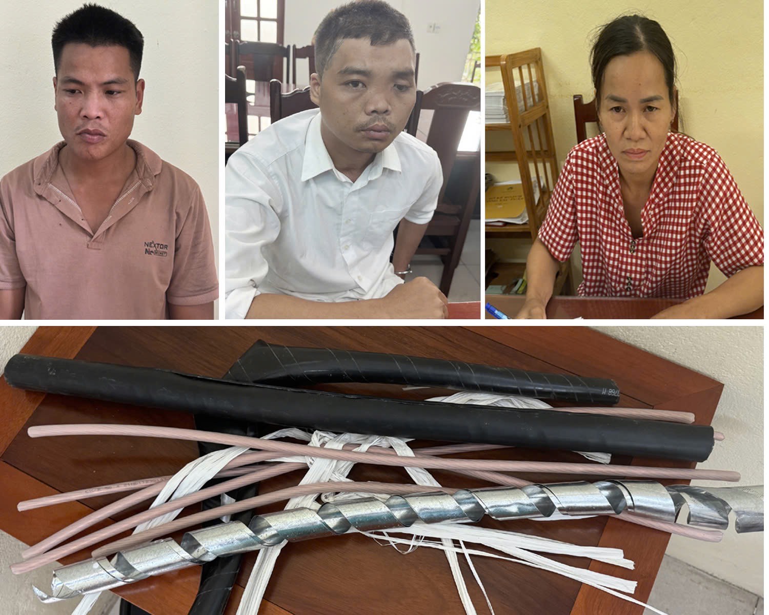 Ổ nh&oacute;m ở Thanh H&oacute;a g&acirc;y ra h&agrave;ng loạt vụ trộm cắp d&acirc;y c&aacute;p điện trị gi&aacute; hơn 6 tỉ đồng- Ảnh 1.